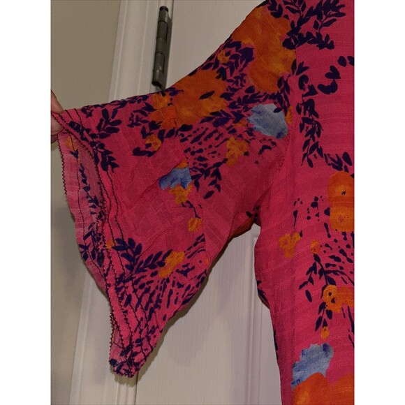 Tanya Taylor Kayla Falling Floral Pink Flower Ruffle Mini Dress Size 2 - Picture 6 of 10